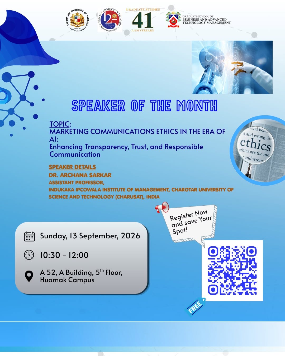 Photograph accompanying: 🤖✨ Speaker of the Month: Marketing Communications Ethics in the Era of AIJoin us for an insightful session on