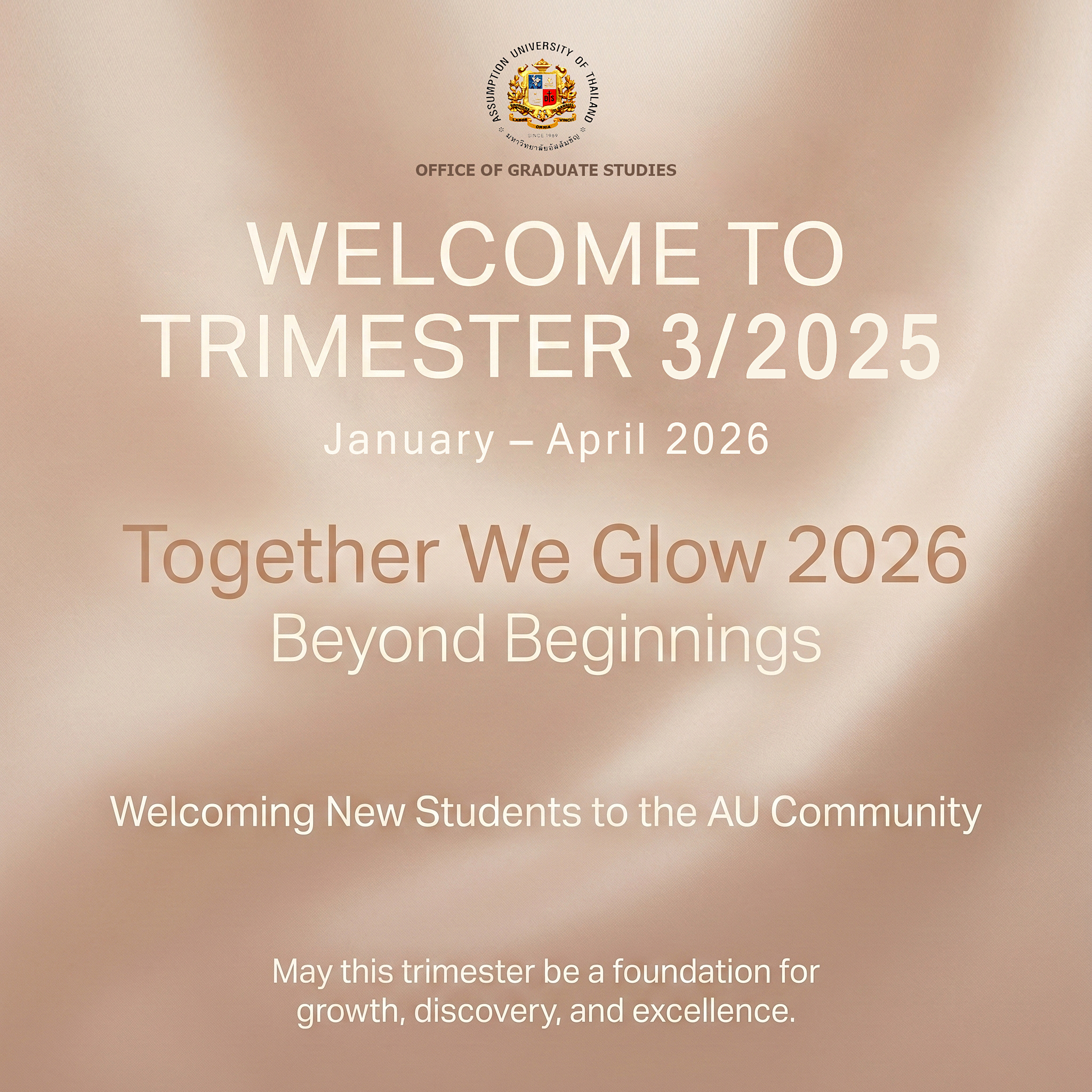 Photograph accompanying: Welcome to Trimester 3/2025 (January - April 2026)